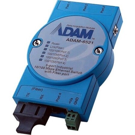 Advantech Switch - Ports Qty: 5 - Ethernet - 100 Mbps ADAM-6521